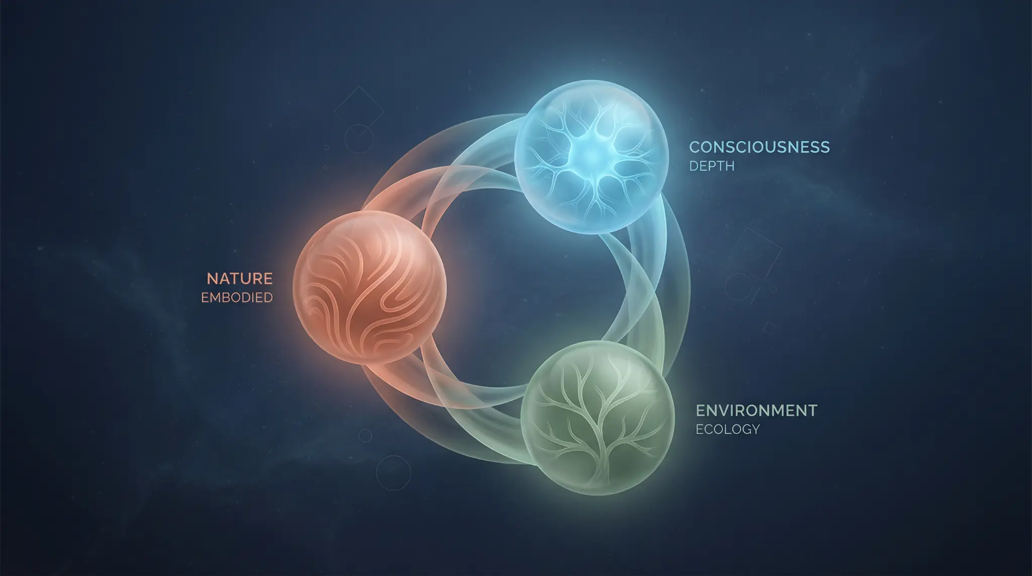 NiCE Framework Triadic System: Nature (Embodied), Consciousness (Depth), and Environment (Ecology)